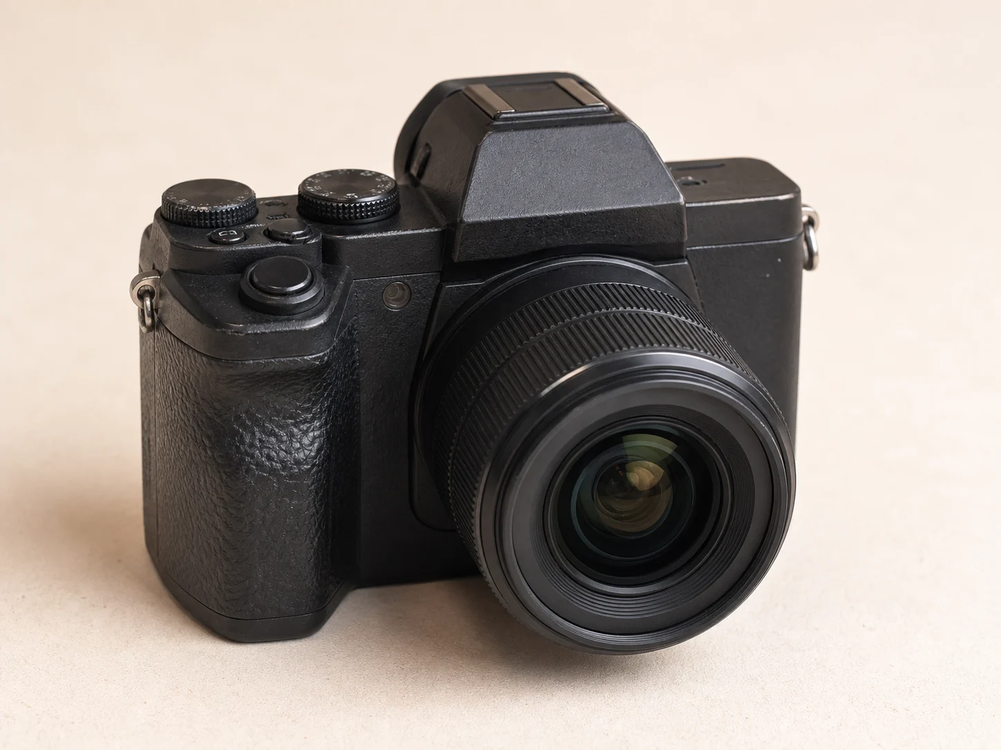 รายละเอียดขอบ พอร์ต และพื้นผิวของ Mirrorless 24MP + Kit Lens