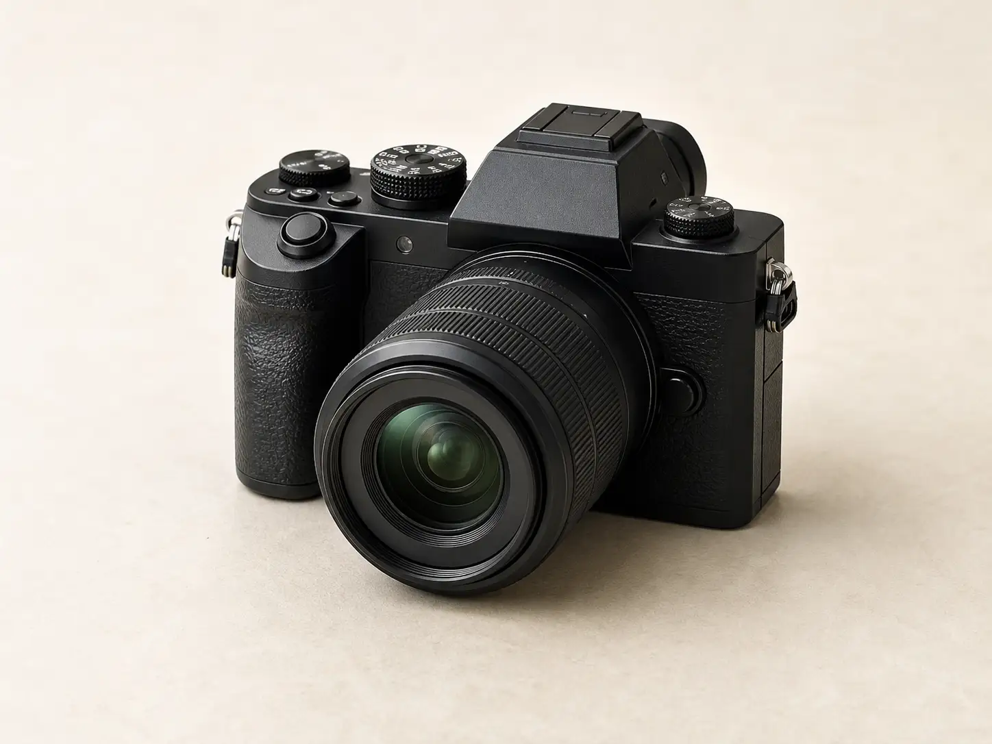 กล้อง Mirrorless สีดำพร้อมเลนส์