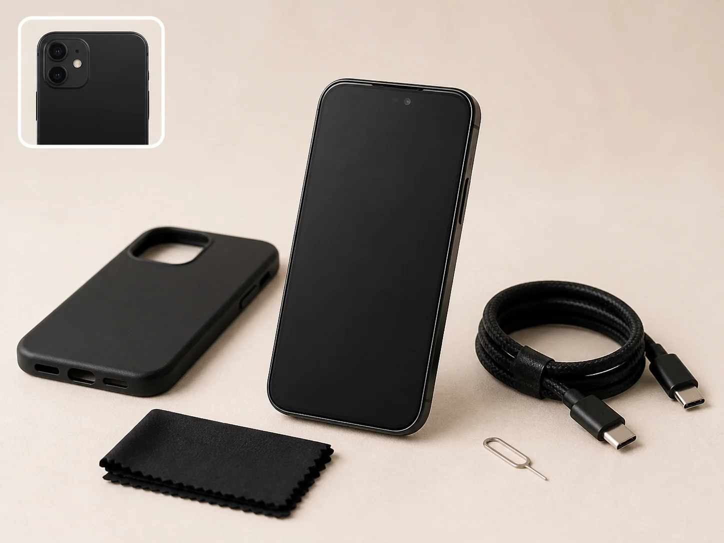Smartphone Mini 128GB สีดำ Obsidian มุมด้านหน้า
